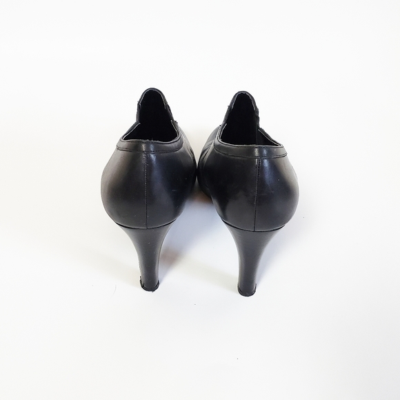 FRANCO SARTO Black Leather Round Toe Pumps Size 10 - Picture 5 of 5